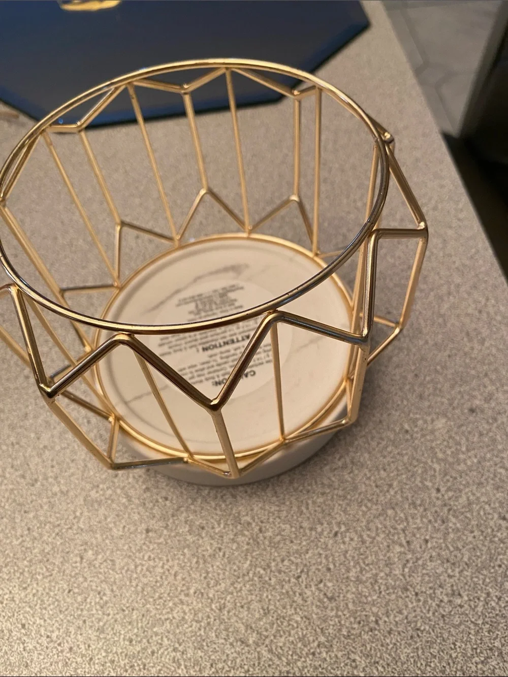 Gold Geometric Decorative Accent Bowl - Home Accents candle holder